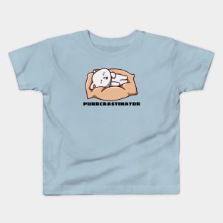 Purrcrastinator | Cute Procrastinator Pun Kids T-Shirt